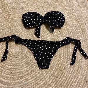 Black/Navy Polka Dot Tie Bikini